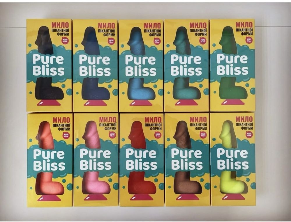 Мыло член на присоске Pure Bliss MINI голубое, 15 см Sex Aura Киев - изображение 9