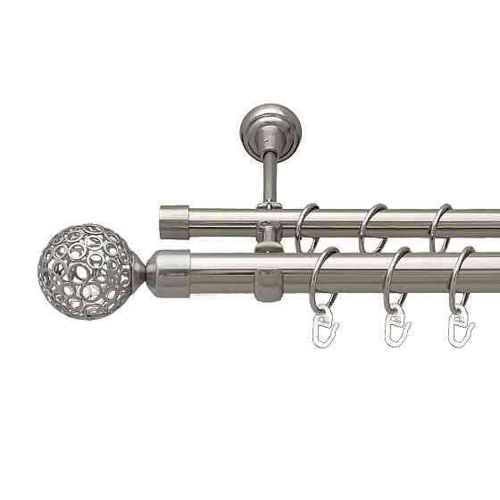 Карниз Orvit Савона металевий дворядний відкритий Нержавіюча Сталь 25\19 мм 160 см (7075463) Львів