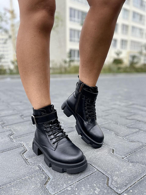 Molly Черевики жіночі MOLLY чорні натуральна шкіра зима висота 13 см (5165) Коломыя - изображение 4