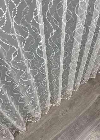 Тюль фатин с вышивкой и люрексом Цвет молочный с пудровым 1835т Киев