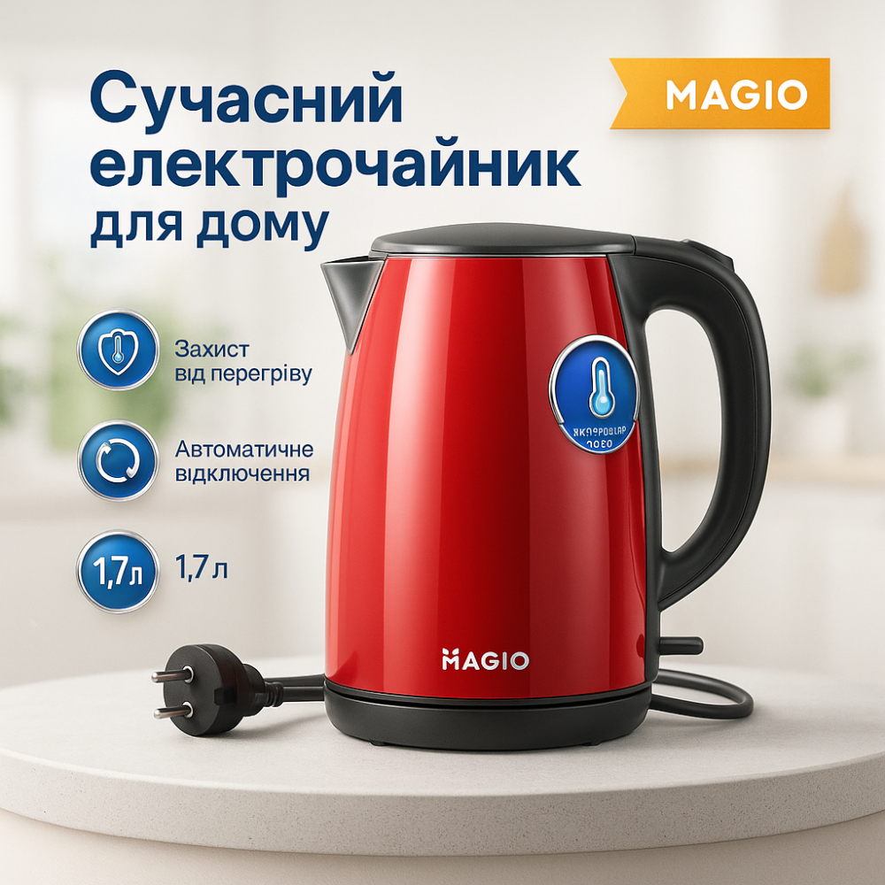 Электрочайник чайный MG-977 1.7л 1800Вт, Лучший бюджетный электрочайник, Бесшумный чайник ZR-56 Львов - изображение 18