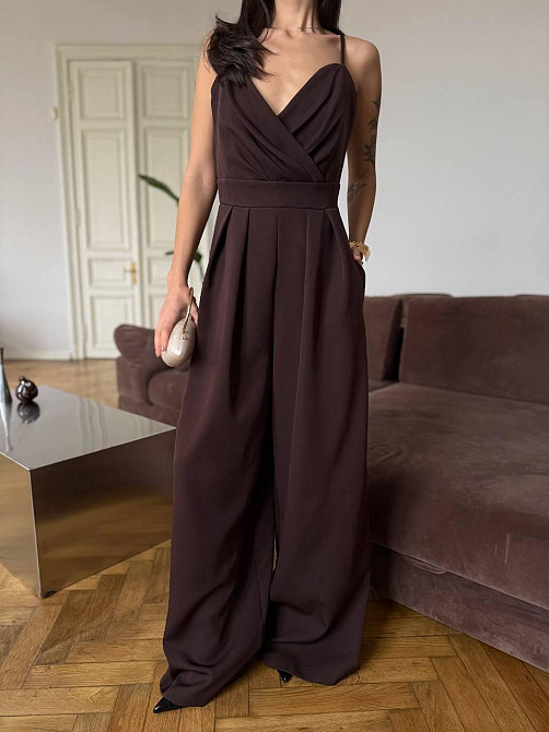 Жіночий стильний елегантний комбінезон костюмка преміум'якості Шоколад, 44 Одеса - фото 7