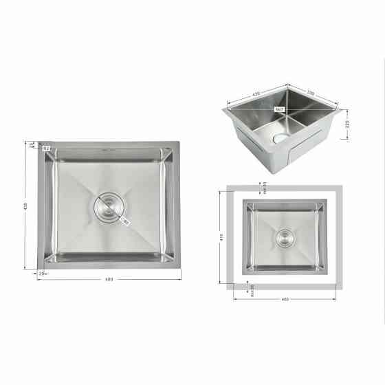 Мойка для кухни интегрированная Lidz Handmade H4843 Brushed Steel 3,0/1,0 мм LDH4843BRU49441 Киев