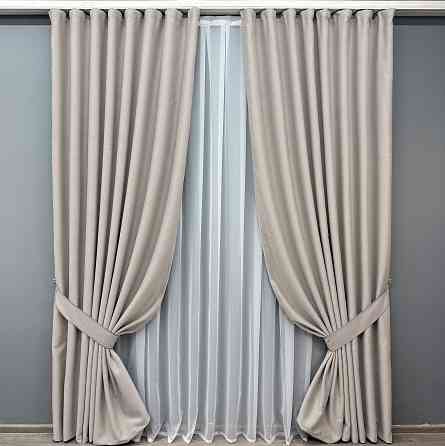 Комплект готових штор VR-Textil Блекаут двосторонній Eclipsе № 1818ш Попелястий 200х270 см 2 шт (32-138) Київ