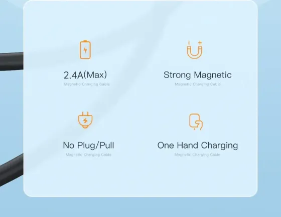 Магнітний кабель KUULAA Type-C Magnetic Cable 1 m White Київ