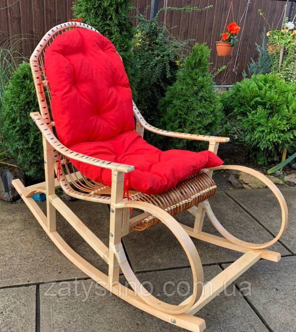 Крісло-гойдалка букова, плетена з лози Київ - фото 1