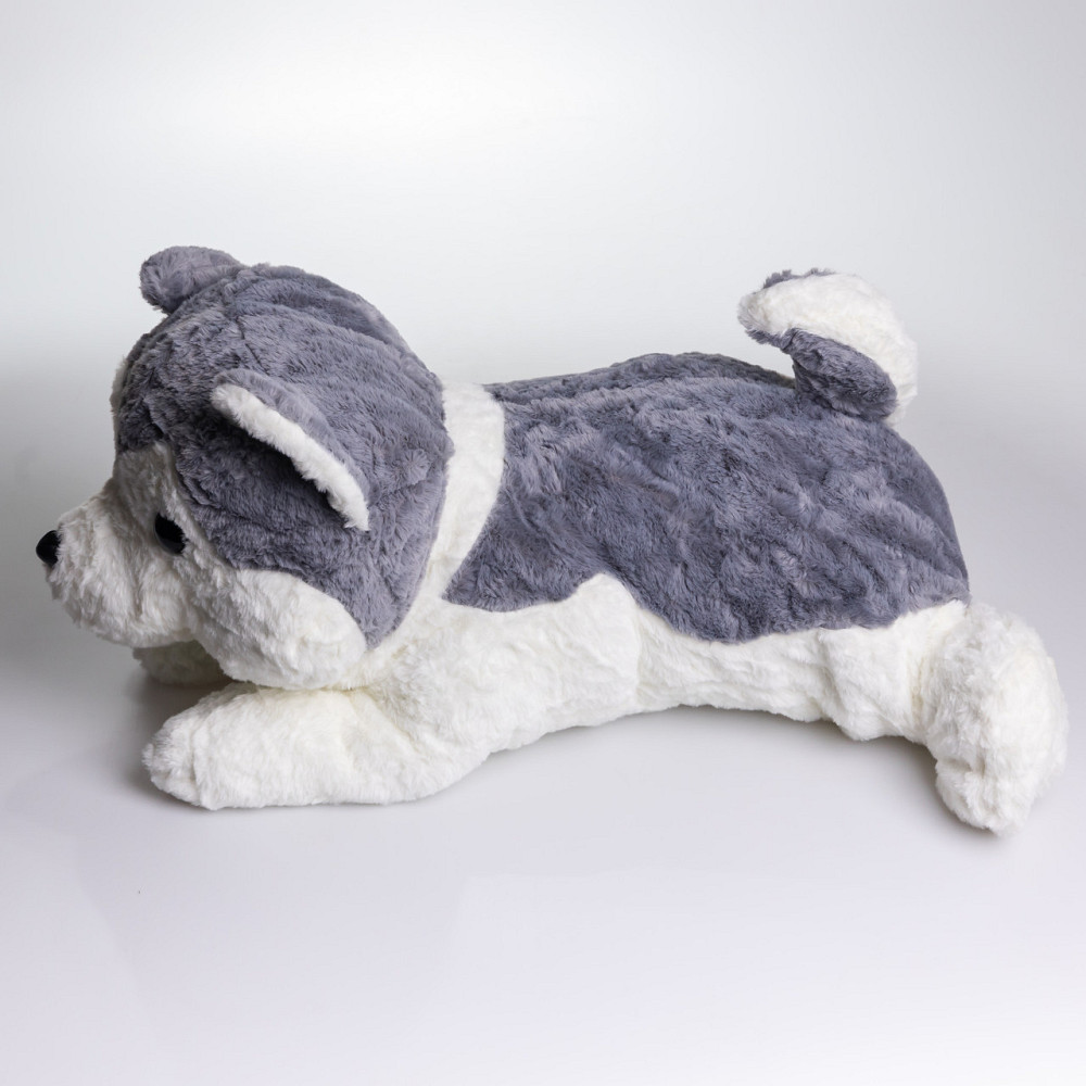 Yiwu М'яка іграшка-плед, подушка 3 в 1 Хаскі плед в іграшці 50×30×26 (см) Сірий 7124G Коломия - фото 3