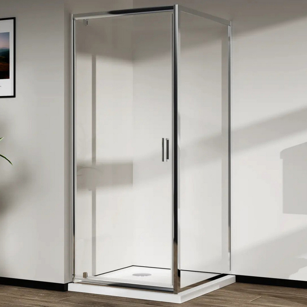 Скляна душова кабіна AVKO Glass RDJ06 90x90x190 Chrome перегородка для душу Київ - фото 1