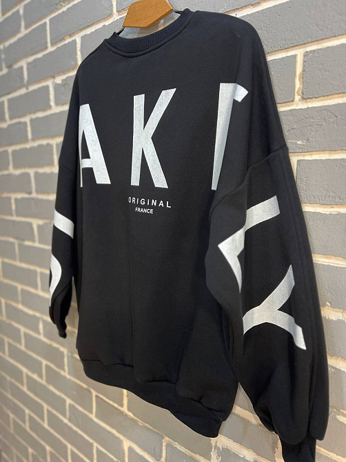 Свитшот женский DAVRAS 8175 оверсайз удлиненная надпись на спине BLACKELY утепленный флис one size черный, черный, one size Киев - изображение 8