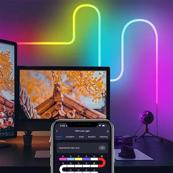 Умная гибкая LED Neon RGB лента-шланг 10 метров от USB управление режимами с телефона,Bluetooth приложение,пульт Коломия - фото 5