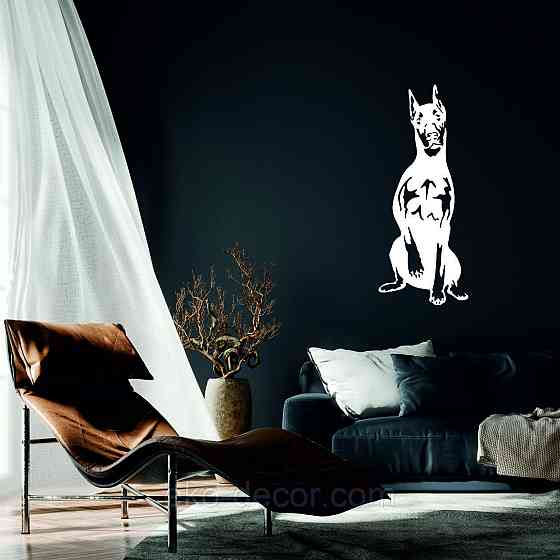 Декоративне настінне Панно «Доберман», Декор на стіну 110*44 см, Білий Київ