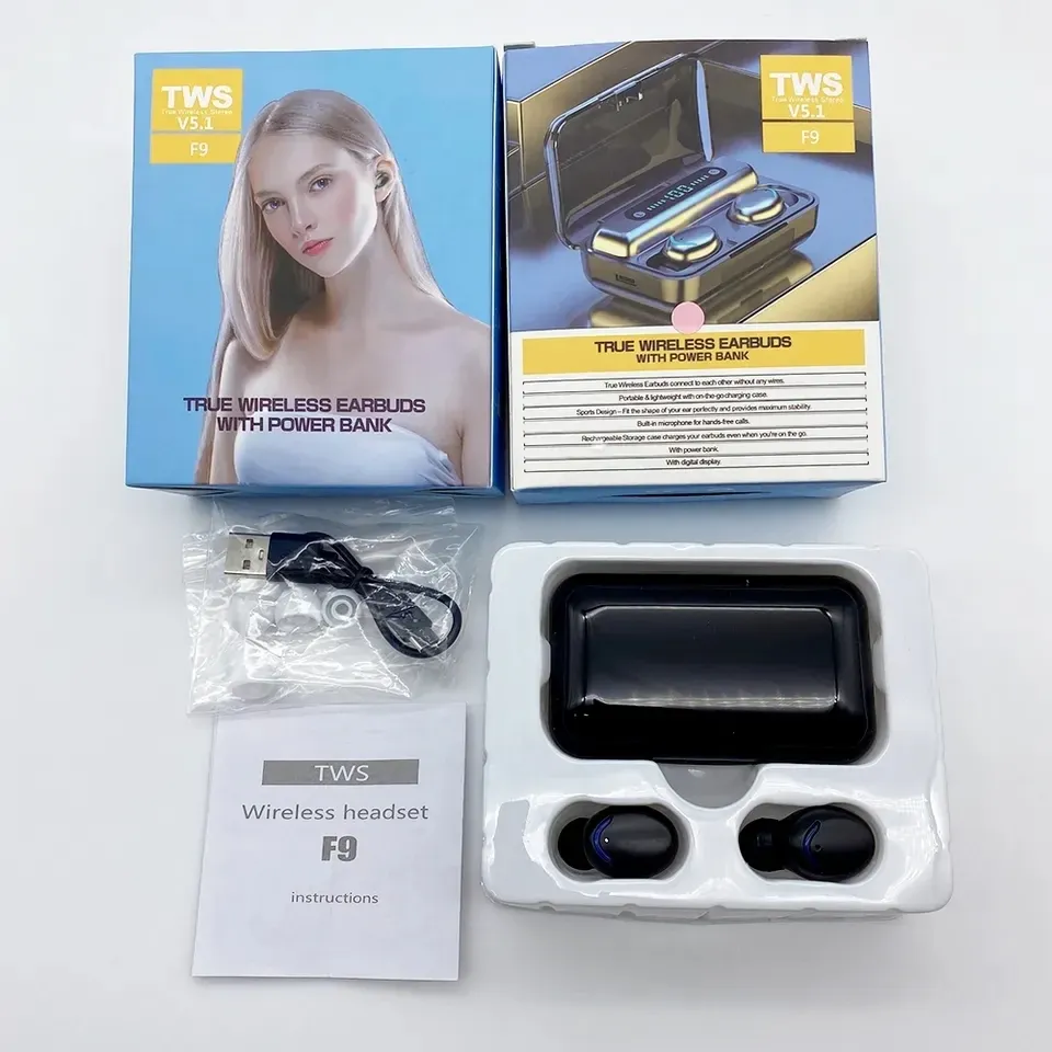 Стерео гарнітура TWS BTH-F9-5 з Power Bank, Bluetooth 5.0, сенсорним керуванням та автономним зарядним кейсом Одеса - фото 3