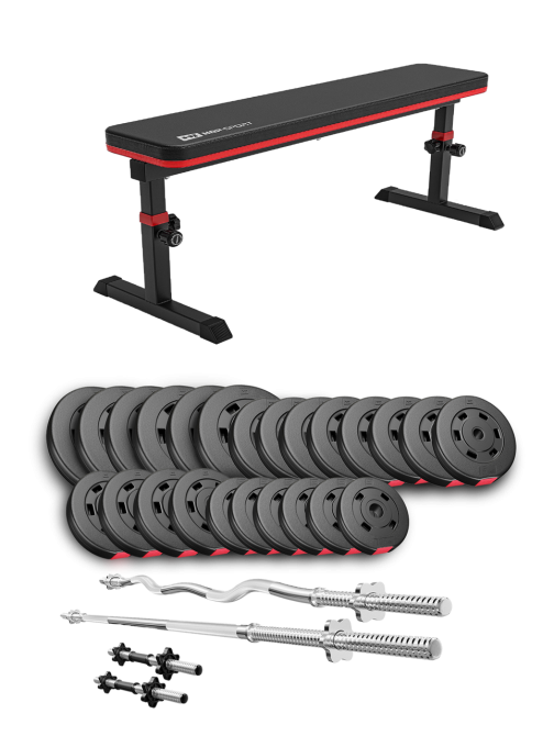 Набір Hop-Sport Premium 135кг з лавою HS-1025 Pro, штангами та гантелями Київ - фото 2