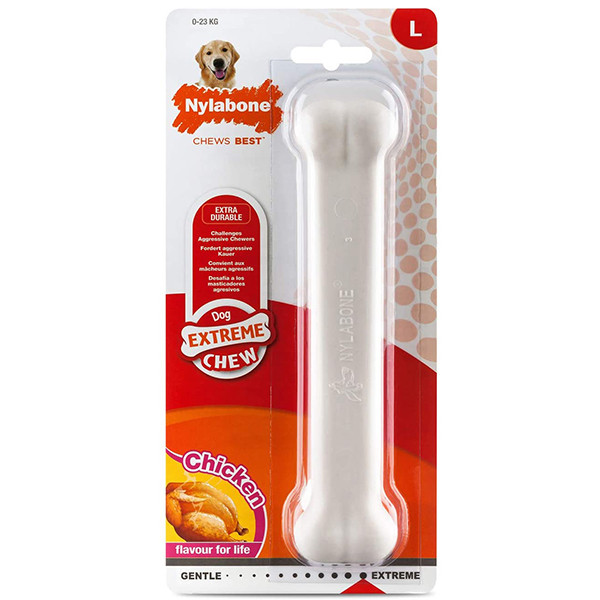 Nylabone Extreme Chew Bone НІЛАБОН БОУН жувальна іграшка кістка для собак, смак курки Київ - фото 1