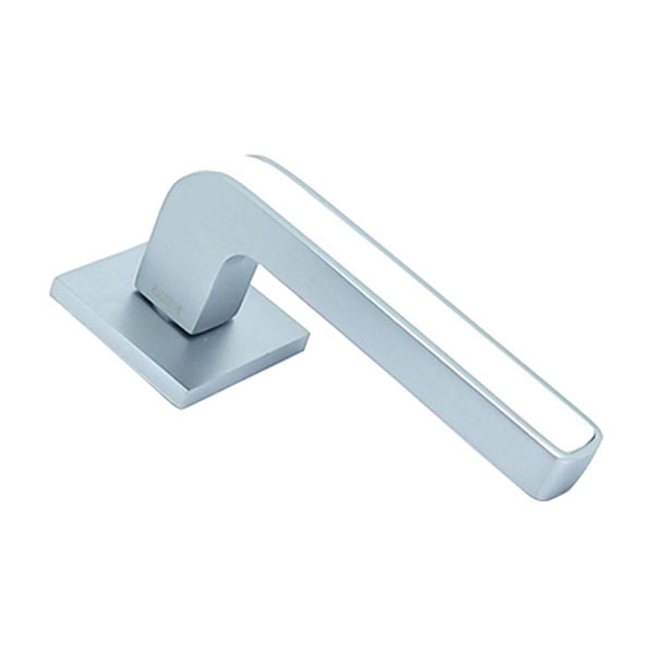 Ручка для дверей на квадратній розетці Кедр Ультра 21.830 MCP/WH хром матовий з білою вставкою Київ - фото 2