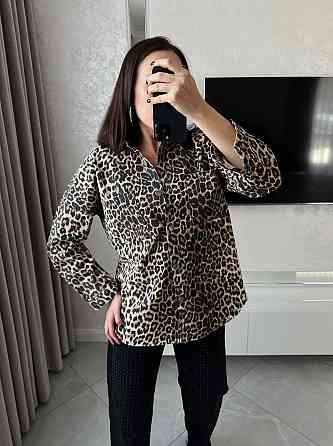 Жіноча стильна леопардова сорочка на металевих ґудзиках Моко, 44 Одеса