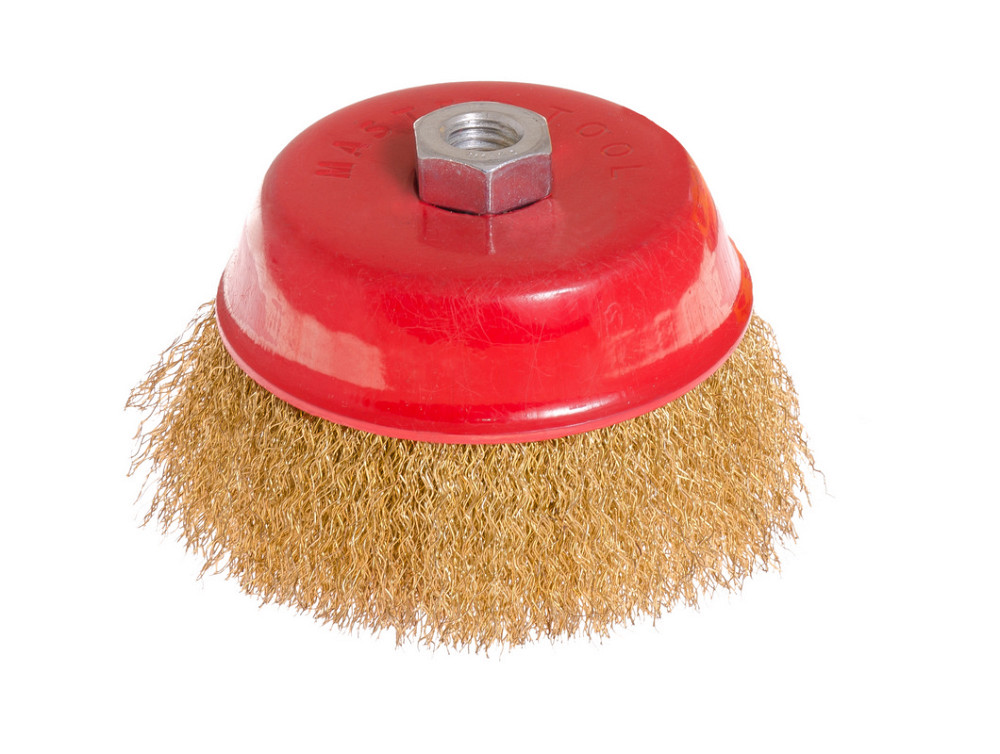 MASTERTOOL Щітка торцева MASTERTOOL з латунованого рифленого дроту Ø 125 мм М14 19-7112 Коломыя - изображение 1