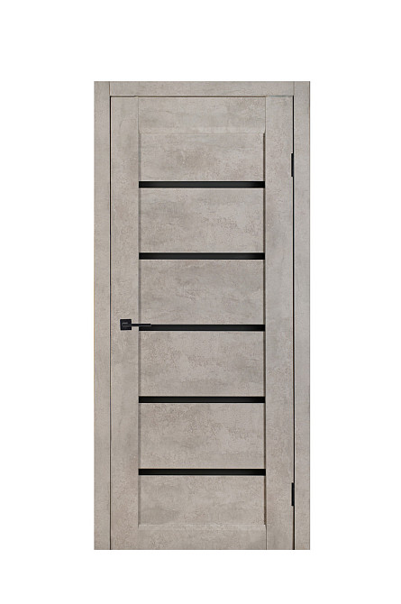 Дверь Реликт Лайн 30 Бетон + Черное стекло 70*200 см Износостойкие межкомнатные двери Киев - изображение 1