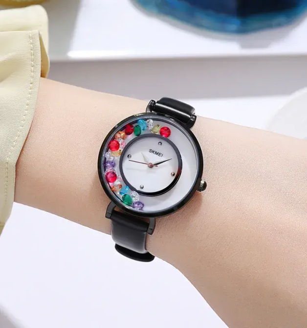 Жіночий наручний годинник Skmei 2041 Diamonds (Чорний) Вінниця - фото 5