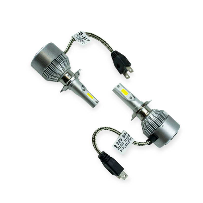 Автолампа H7 12V-24V C6 6000K CHIP COB (металл. корпус) радиатор с вентилятором LED Мукачево - изображение 1