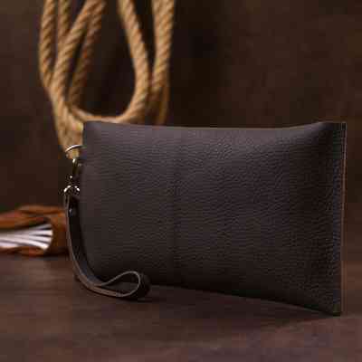 Косметичка Shvigel Кожаная матовая тревел Коричневая (16418) Винница