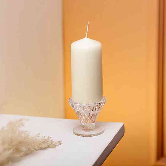 Yiwu Підсвічник скляний на ніжці 5×5.5 см декоративний прозорий підсвічник на стіл HP-4-59S Киев