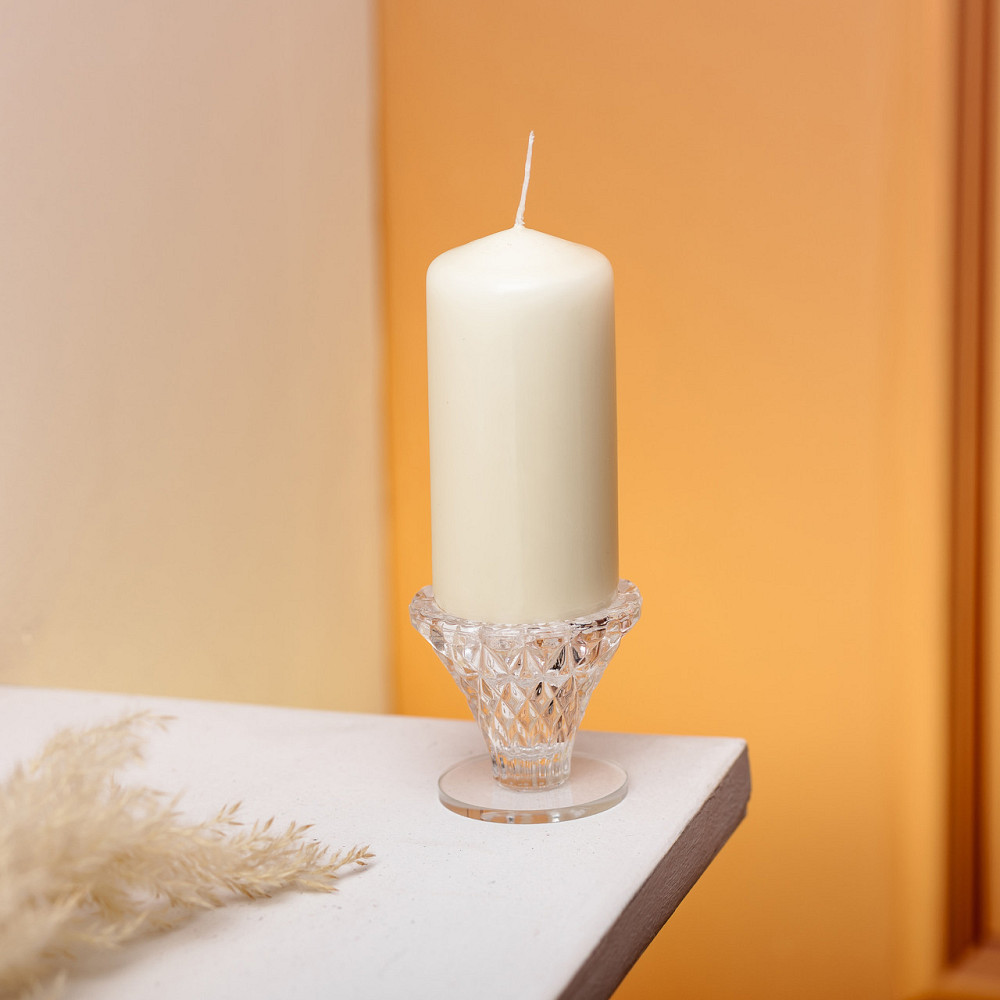 Yiwu Підсвічник скляний на ніжці 5×5.5 см декоративний прозорий підсвічник на стіл HP-4-59S Київ - фото 3