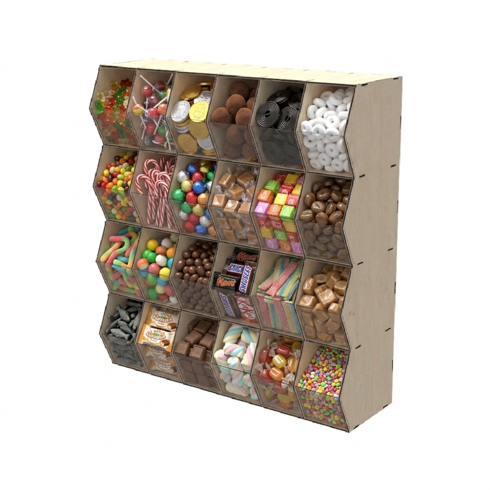 Диспенсер EKOSTAR для конфет, снеков, орехов, крупы на 24 ячейки Киев - изображение 1