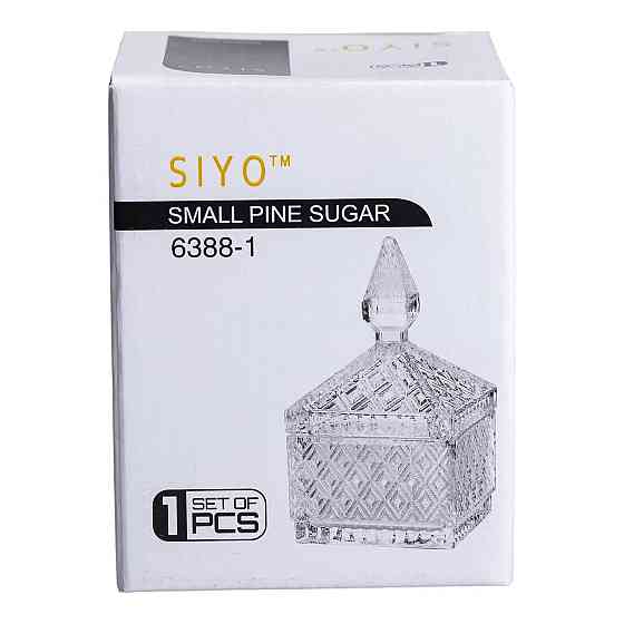 Стеклянная конфетница с крышкой квадратная 15 см Киев