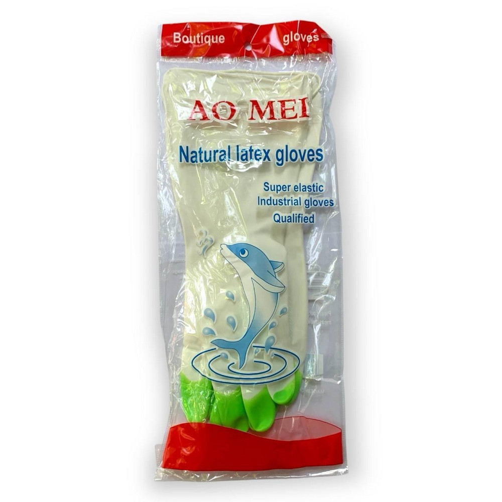 Гумові господарські рукавички Дельфін латексні водонепроникні з внутрішнім напиленням Харків - фото 4