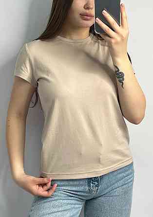 Базовая футболка женская удлиненная Бежевый XXL Харьков