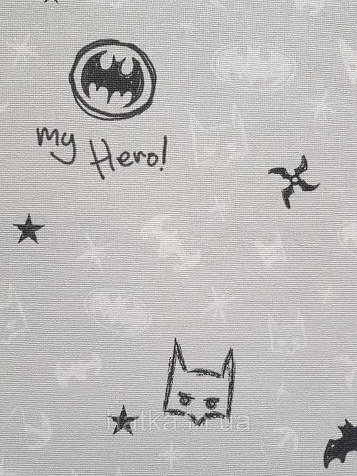 Обои виниловые на флизелине AdaWall Ada Kids метровые детские надписи бэтмен  комиксы черные белые на сером Киев - изображение 6