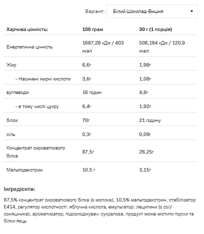 Whey Protein - 900g Cherry Луцьк - фото 2