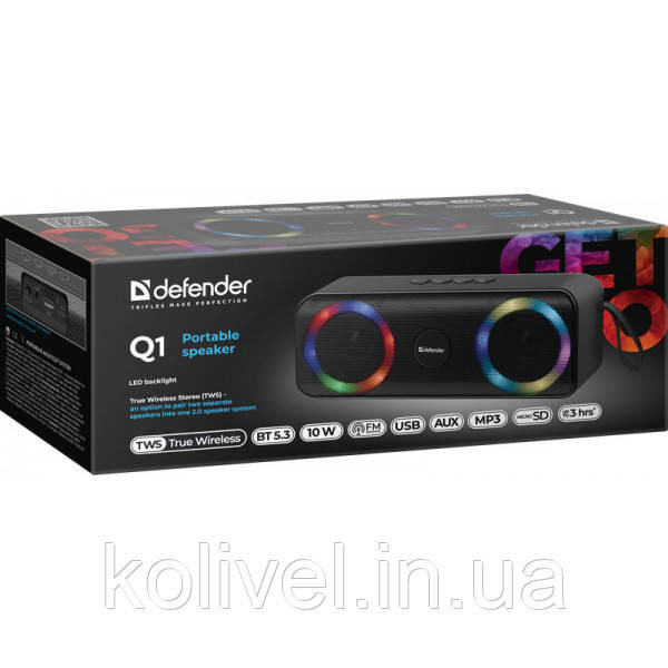 Акустична система 1.0 Defender Q1 10W Light/BT/FM/USB/TF/AUX (65301) Киев - изображение 5