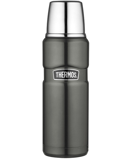 Термос для напоїв з чашкою 470 мл Thermos "King Flask" Gun Metal (170014) Нержавіюча сталь Нововолинськ - фото 1