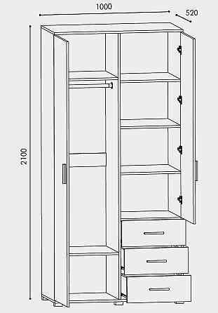 Шафа пряма з дзеркалом та ящиками Еверест Бриз ШП-4 німфея альба (DTM-2481) Львів