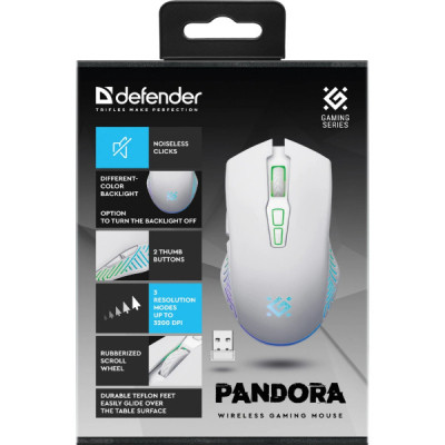 Мышка Defender Pandora GM-502 LED Wireless White (52502) Винница - изображение 10