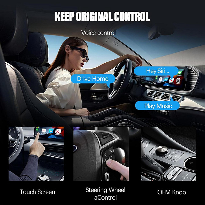 Бездротовий адаптер CarPlay для iPhone, конвертер для дротового штатного карплей в авто для навігації музики Plug and Play Київ - фото 7