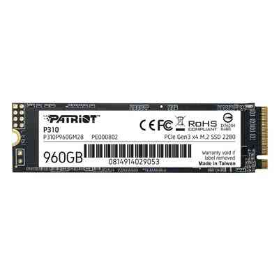 SSD M.2 Patriot P310 960GB NVMe 2280 PCIe 3.0x4 3D NAND TLC (P310P960GM28) Киев
