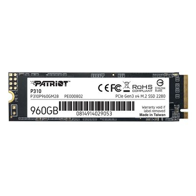 SSD M.2 Patriot P310 960GB NVMe 2280 PCIe 3.0x4 3D NAND TLC (P310P960GM28) Киев - изображение 1