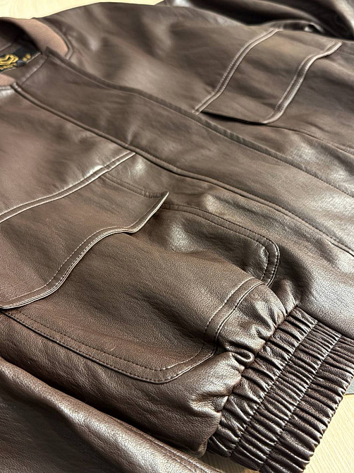 Куртка жіноча Lady Yep 10048 бомбер з екошкіри оверсайз коричнева, коричневий, S Київ - фото 5