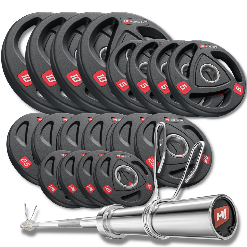 Набір олімпійський Hop-Sport PRO 95кг з грифом 165см Київ - фото 1