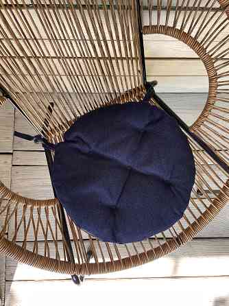 Подушка для стільців (38x38х5 см) кругла Decorator Мальмо колір темно-синій 84-044 Київ