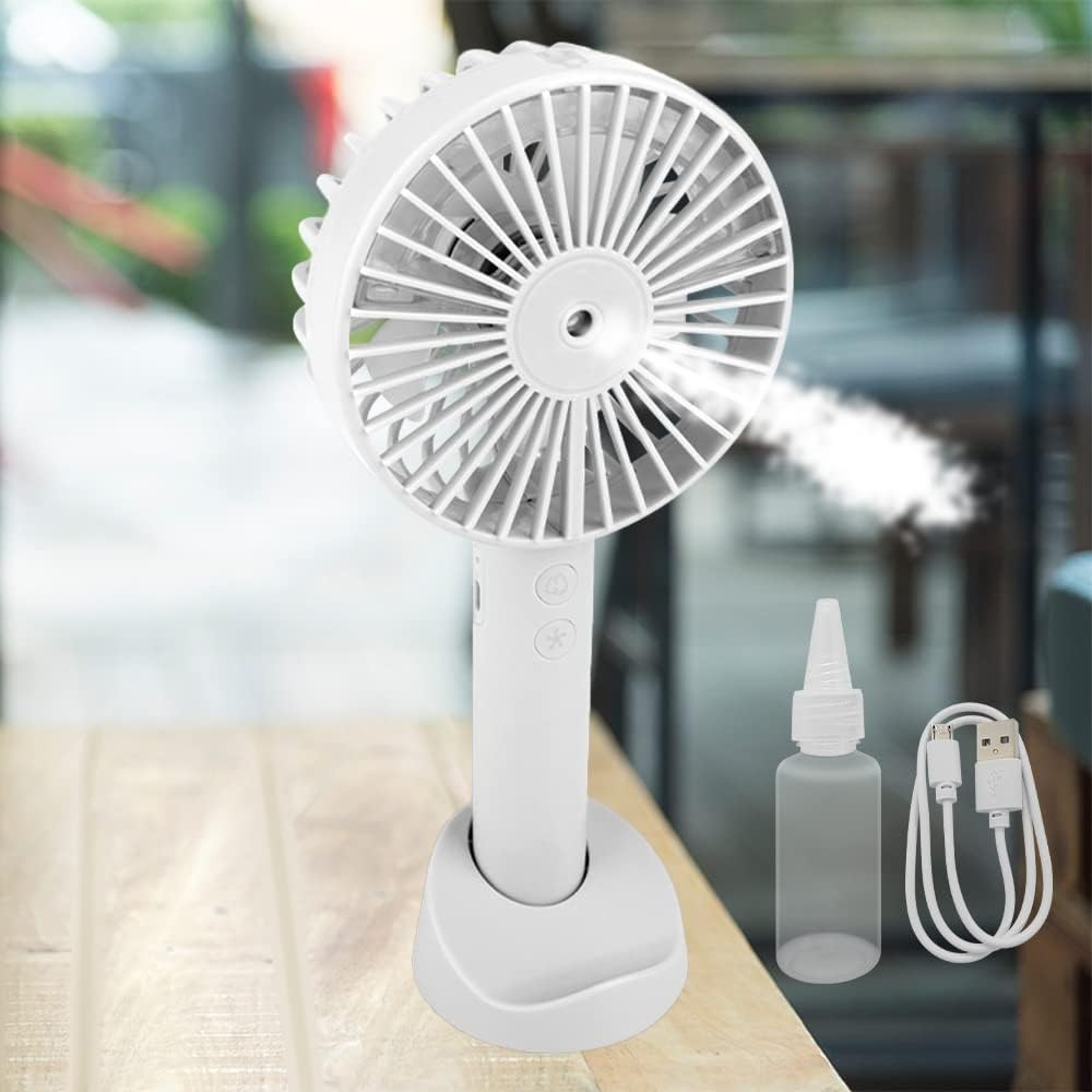 Портативний ручний вентилятор-зволожувач Humidifying Fan V9 на акумуляторі Міні-кондиціонер із розпиленням води, Білий Київ - фото 9