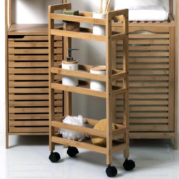 Етажерка для ванної на коліщатах "Олдасі" сієна Миколаїв - фото 1