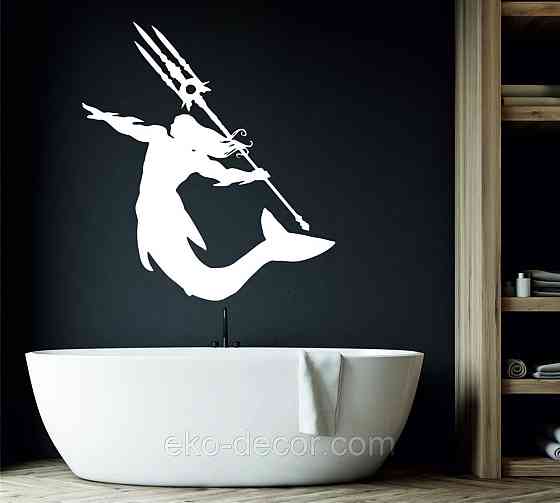 Декоративное настенное 3D Панно «Морской царь» Декор на стену с объемом 50*45 см, Белый Киев