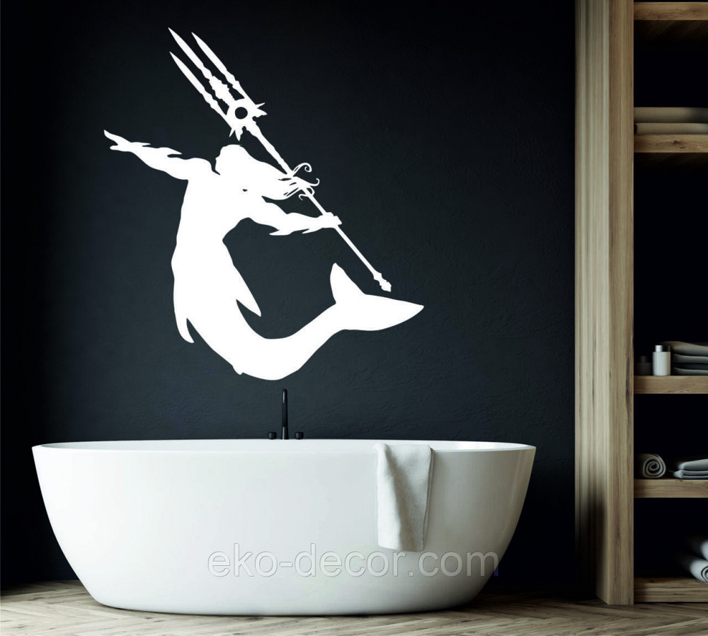 Декоративное настенное 3D Панно «Морской царь» Декор на стену с объемом 50*45 см, Белый Киев - изображение 1