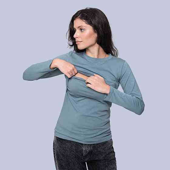 Лонгслів для вагітних та годуючих Блакитний Київ