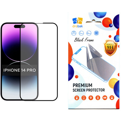 Скло захисне Drobak Apple iPhone 14 Pro (Black) (505057) Вінниця - фото 1