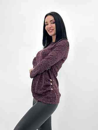 Жіноча кофтинка з гудзиками "Vesta" оптом | Норма і батал Бордовий, 46-48 Київ